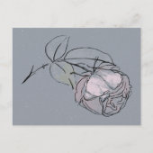 Carte Postale Doodle de fleur de rose (Devant)