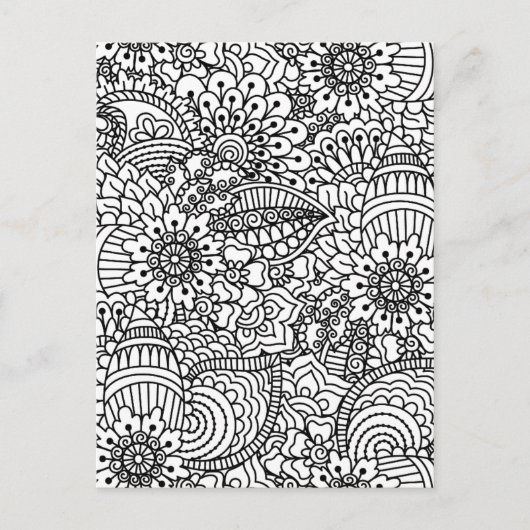 Carte Postale Doodle de fleurs (Devant)
