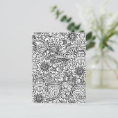 Carte Postale Doodle de fleurs (Debout devant)