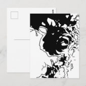 Carte Postale Doodle de fleurs (Devant / Derrière)
