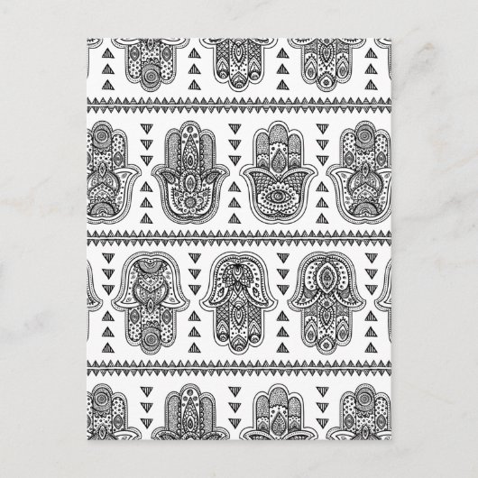 Carte Postale Doodle de Hamsa tiré par la main indienne (Devant)