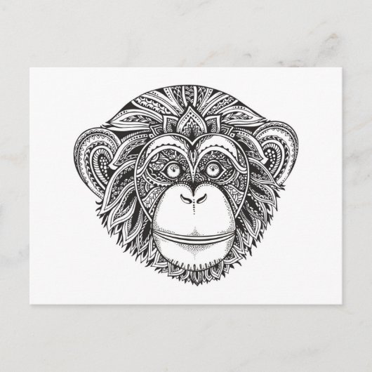 Carte Postale Doodle de l'illusion du singe (Devant)