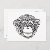 Carte Postale Doodle de l'illusion du singe (Devant / Derrière)