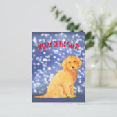 Carte postale Doodle de Noël d'or (Debout devant)