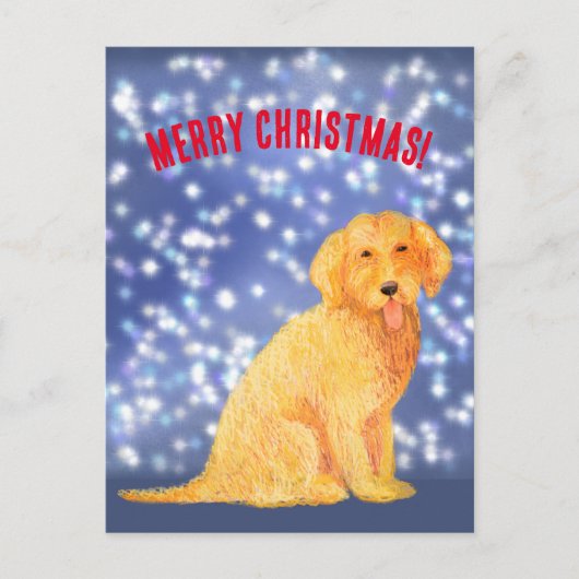 Carte postale Doodle de Noël d'or (Devant)