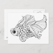Carte Postale Doodle de poisson (Devant / Derrière)