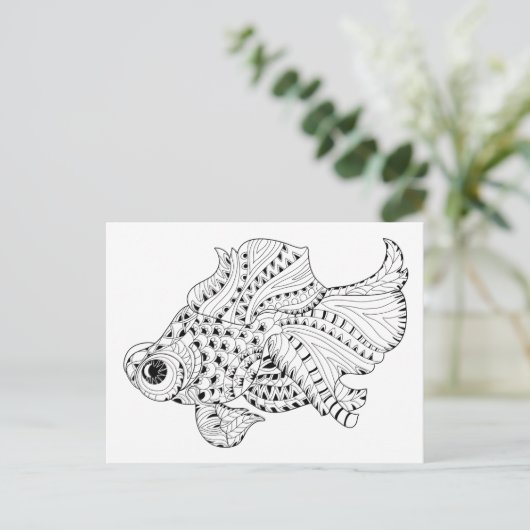 Carte Postale Doodle de poisson (Debout devant)