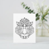 Carte Postale Doodle de tête de singe (Debout devant)