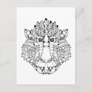 Carte Postale Doodle de tête de singe