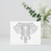 Carte Postale Doodle de tête d'éléphant 2 (Debout devant)