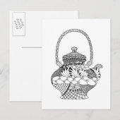 Carte Postale Doodle de théière (Devant / Derrière)