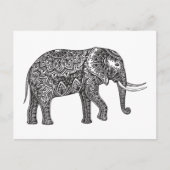 Carte Postale Doodle d'éléphant d'Imaginaire stylisé (Devant)