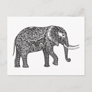 Carte Postale Doodle d'éléphant d'Imaginaire stylisé