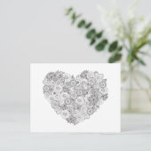 Carte Postale Doodle du coeur floral (Debout devant)