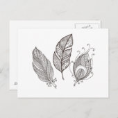 Carte Postale Doodle en plume complexe (Devant / Derrière)