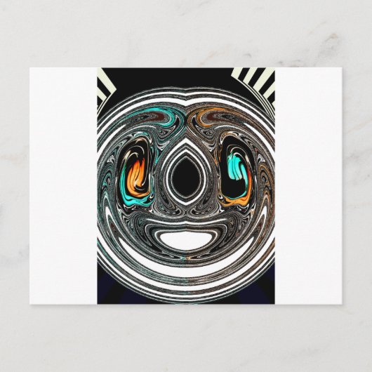 Carte Postale Doodle ethnique africain Zebra texturé Art Imprime (Devant)