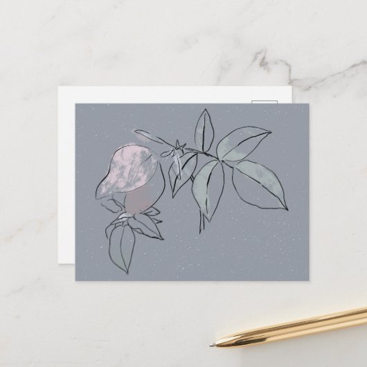 Carte Postale Doodle Floral (Devant/Arrière en situation)