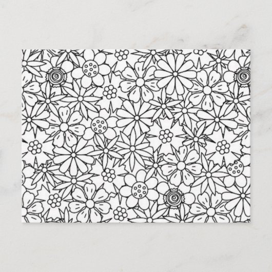 Carte Postale Doodle floral (Devant)