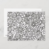 Carte Postale Doodle Floral Retro (Devant / Derrière)