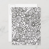 Carte Postale Doodle Floral Retro (Devant / Derrière)