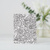 Carte Postale Doodle Floral Retro (Debout devant)