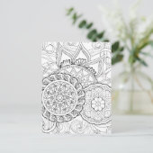Carte Postale Doodle Flowers Et Mandalas (Debout devant)