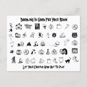 Carte postale Doodle Halloween