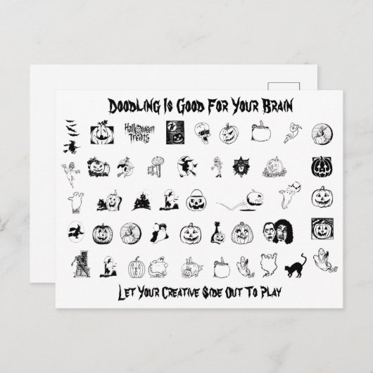 Carte postale Doodle Halloween (Devant / Derrière)