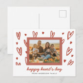 Carte Postale Doodle Heart Photo Valentine Salutation (Devant / Derrière)