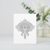 Carte Postale Doodle inspiré par la tête d'éléphant (Debout devant)