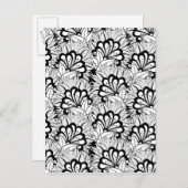 Carte Postale Doodle Motif de fleurs (Devant / Derrière)