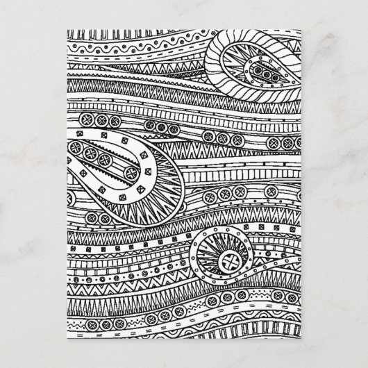 Carte Postale Doodle Motif ethnique (Devant)