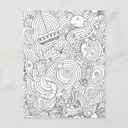 Carte Postale Doodle nautique (Devant)