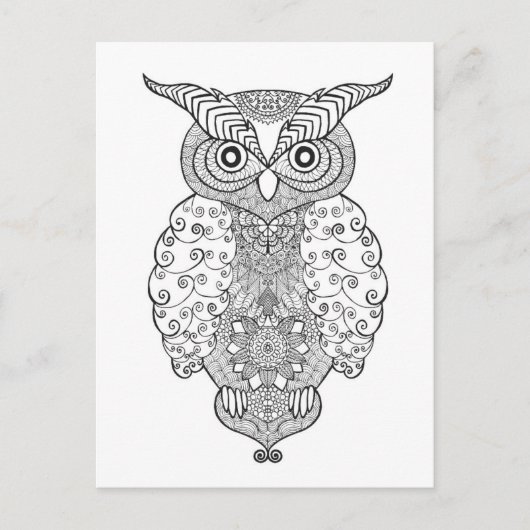 Carte Postale Doodle Owl (Devant)