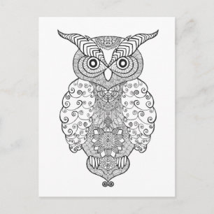 Carte Postale Doodle Owl