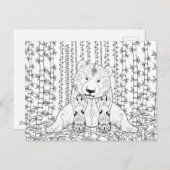 Carte Postale Doodle Panda Bambou (Devant / Derrière)