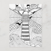 Carte Postale Doodle phare à main levée (Devant)