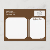 Carte Postale Doodle rose rétro Merci coeur (Dos)