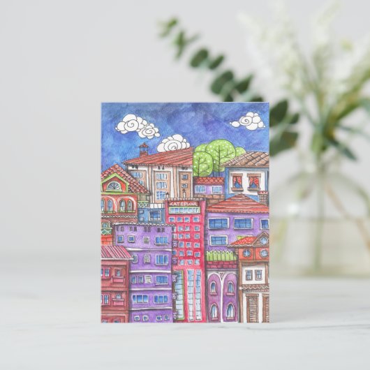 Carte Postale Doodle town. (Debout devant)