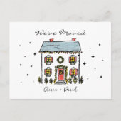 Carte Postale Doodles à main Faire-part de déménagement de Noël (Devant)