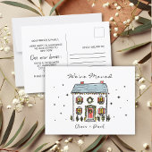 Carte Postale Doodles à main Faire-part de déménagement de Noël