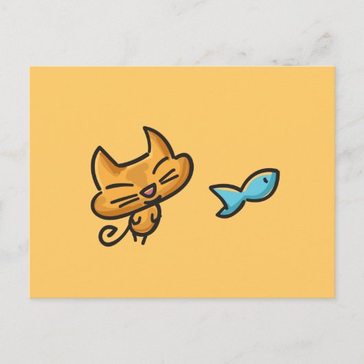 Carte postale Doodles Cat (Devant)