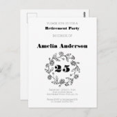 Carte Postale Doodretraite fleur moderne noir (Devant / Derrière)