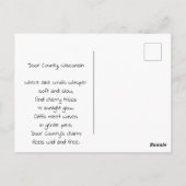 Carte Postale Door County Illustration with Poem (Dos)