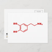 Carte Postale Dopamine formule chimique moléculaire (Devant / Derrière)