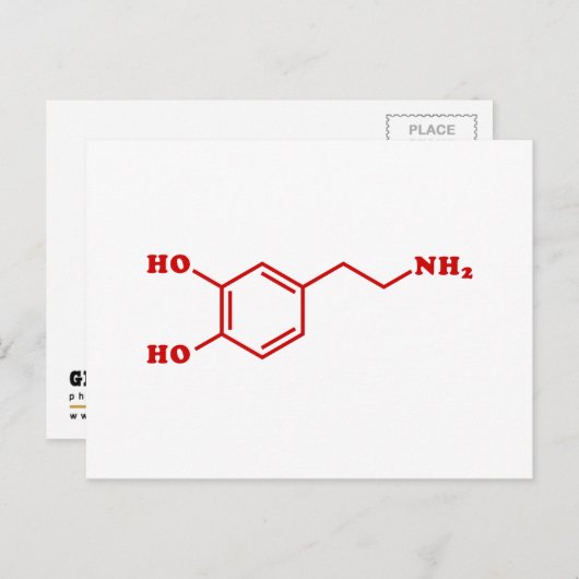 Carte Postale Dopamine formule chimique moléculaire (Devant / Derrière)