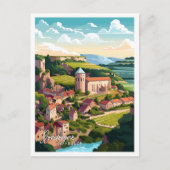 Carte Postale Dordogne France Illustration de voyage artisanale (Devant)