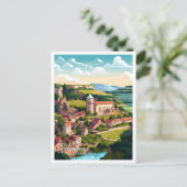 Carte Postale Dordogne France Illustration de voyage artisanale (Debout devant)
