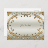 Carte postale dorée ornée (Devant / Derrière)