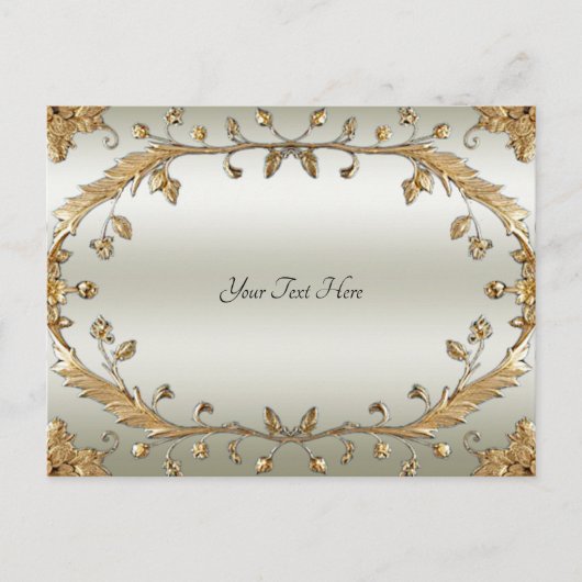 Carte postale dorée ornée (Devant)